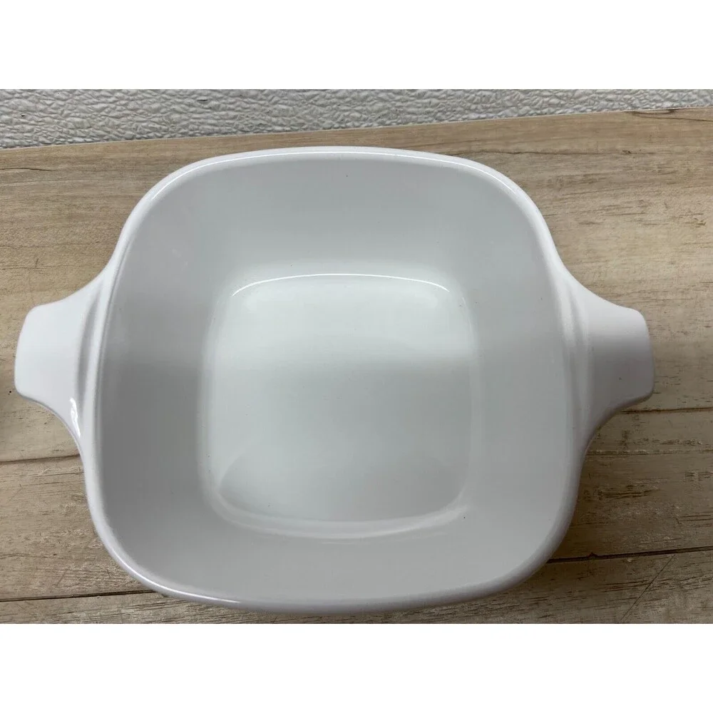 Vtg Set Of 2 Corning Ware White/Blue Casseroles 1 3/4 Cup & 2 3/4 Cup No Lids